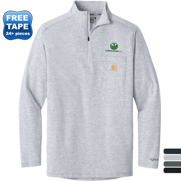 Carhartt® Force® Cotton/Poly Long Sleeve Men's 1/4 Zip T-Shirt