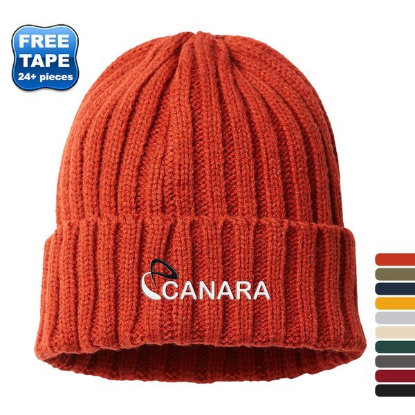 Atlantis® Sustainable Recycled Poly/Acrylic Cable Knit Cuffed Beanie