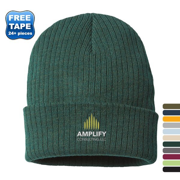 Atlantis® Sustainable Recycled Poly/Acrylic Rib Cuffed Beanie