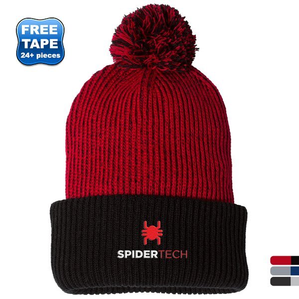 Sportsman™ 12" Speckled Pom-Pom Acrylic Cuffed Beanie