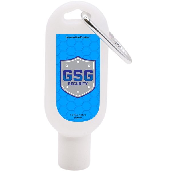 Hand Sanitizer 60% Gel Tottle with Carabiner, 1.5oz.