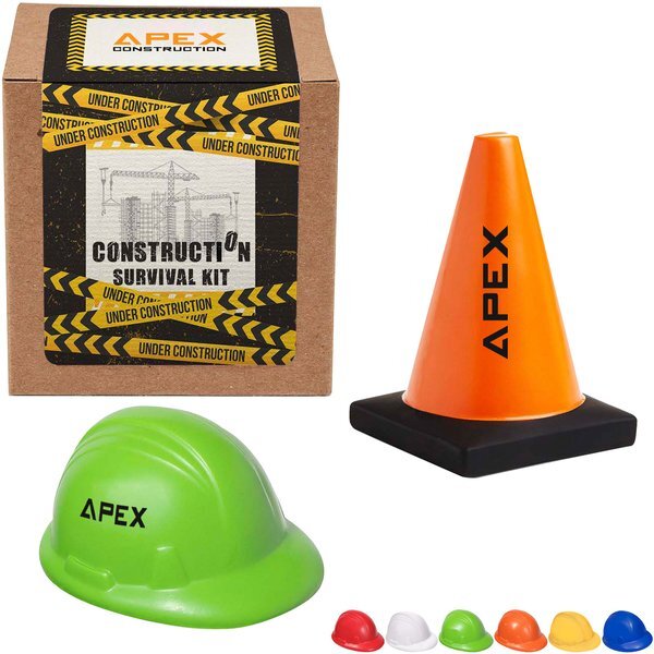 Construction Theme Stress Reliever Survival Kit