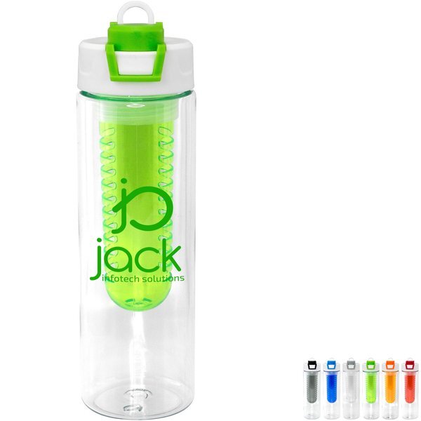 Two Tone Pop Up Recycled Bottle w/ Infuser, 24oz.