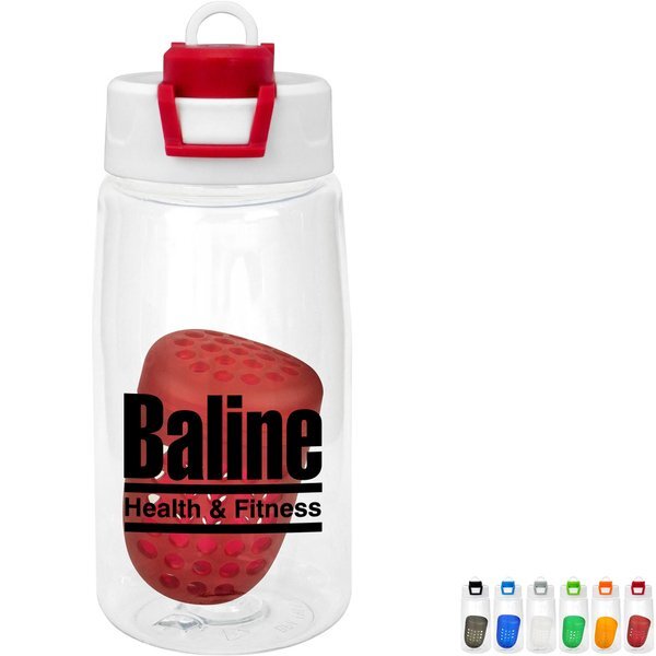 Two Tone Pop Up Recycled Bottle w/ Floating Infuser, 18oz.