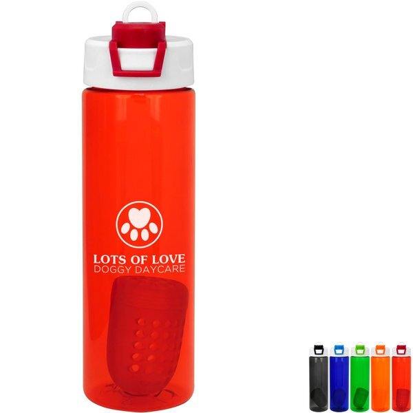 Two Tone Pop Up Colorful Bottle w/ Floating Infuser, 24oz.