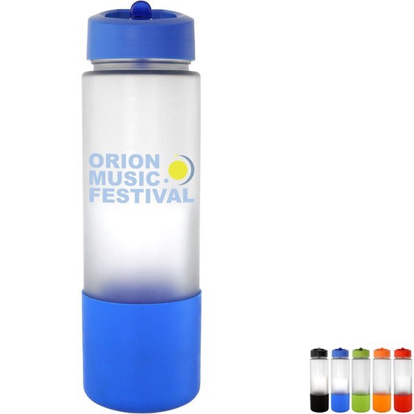 Pop Up Full Color Frosted Glass Grip Bottle, 22oz.