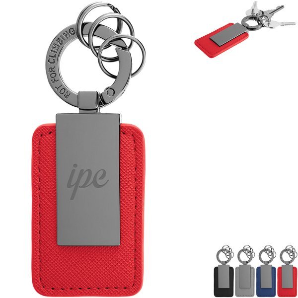 Leatherette Carabiner Clip Key Tag