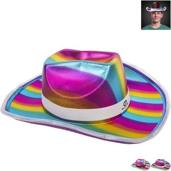 Rainbow Light Up Cowboy Hat