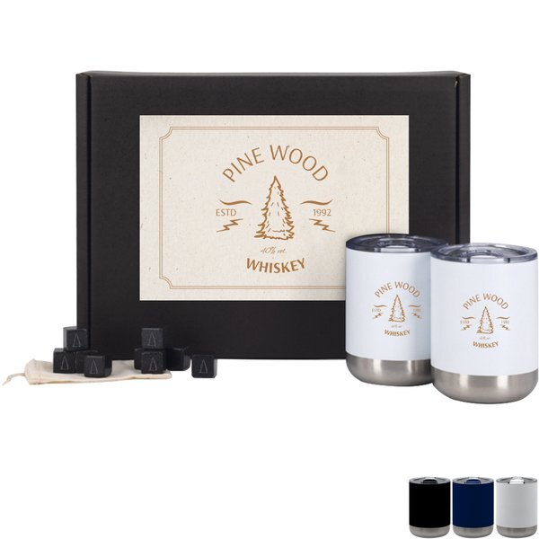 Mt Bradley Drinkware & Whiskey Stones Set