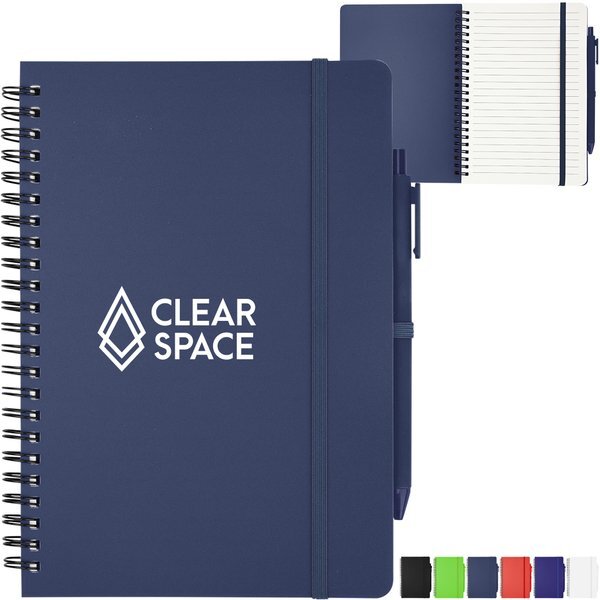 Repreve® Recycled Spiral Notebook w/ Pen, 5" x 7"