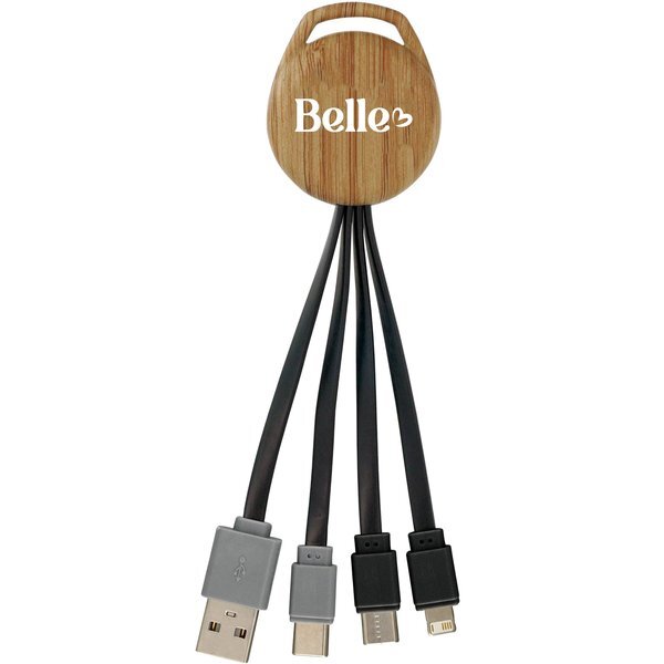 Wood Vivid Dual Input 3-in-1 Charging Cable