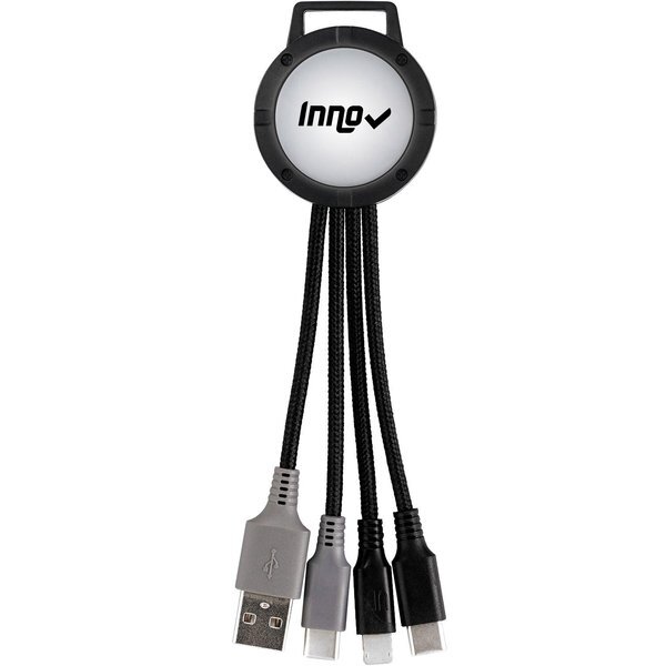 Light Up Two Tone Dual Input 3-in-1 Charging Cable