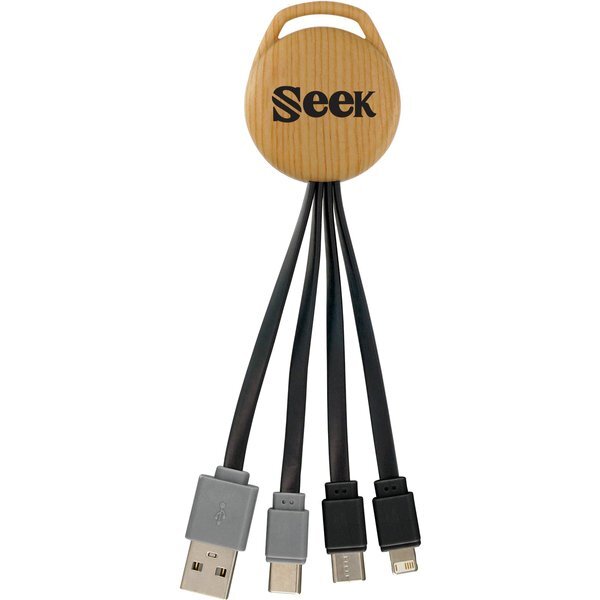 Bamboo Pattern Vivid Dual Input 3-in-1 Charging Cable