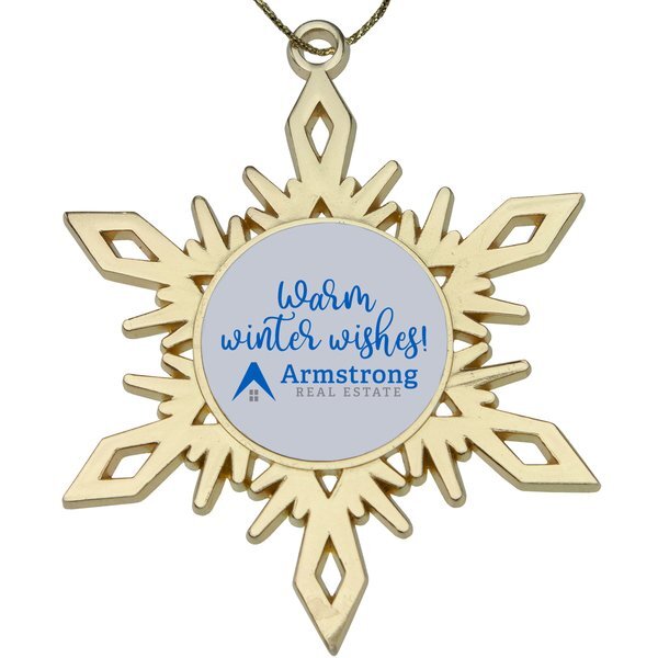 Gold Snowflake Die Cast Holiday Ornament