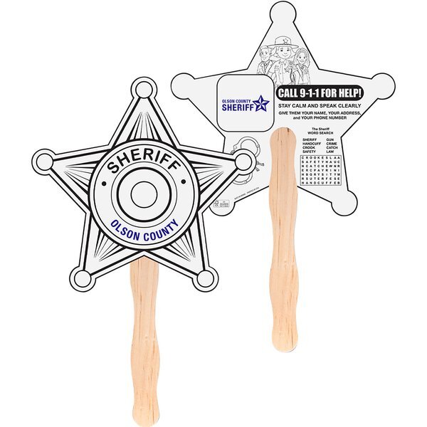 Sheriff Badge Hand Fan