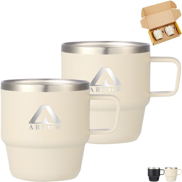 Doppio Stackable Recycled Mug Set, 6oz.