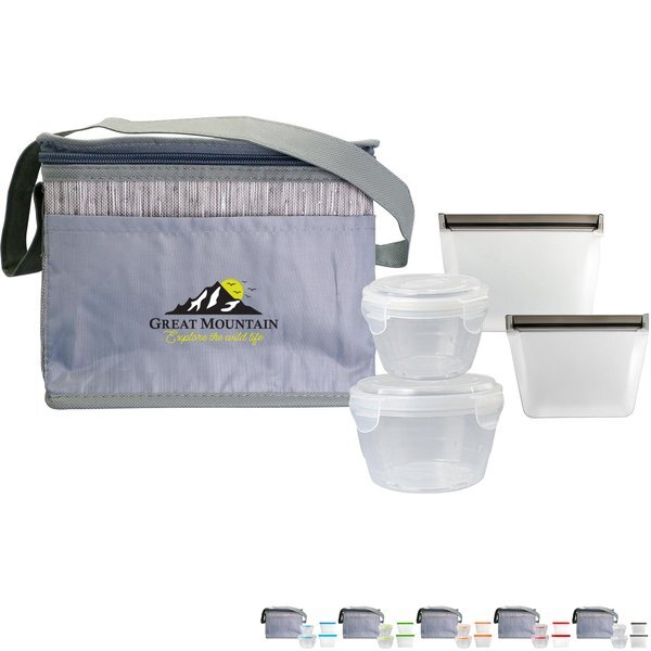 Gray Graph Nested Bagged Lunch Set