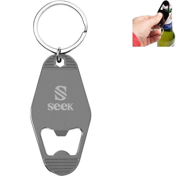 Motel Style Metal Key Tag w/ Bottle Opener