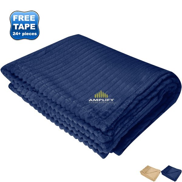 Raleigh Recycled Ribbed Flannel Blanket, 50" x 60"