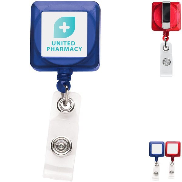 Translucent Good Square Badge Reel