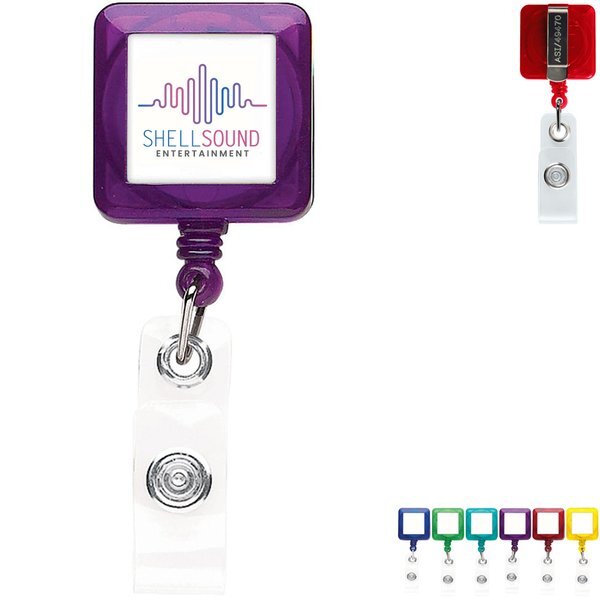 Translucent Better Square Badge Reel