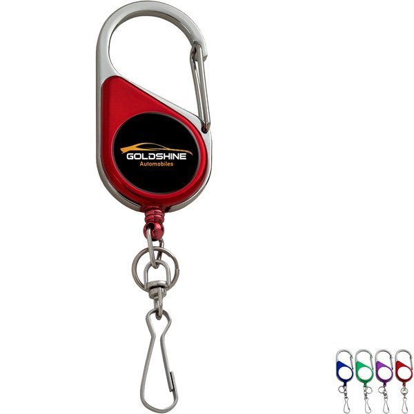 Color Chrome Heavy Duty Carabiner Badge Reel