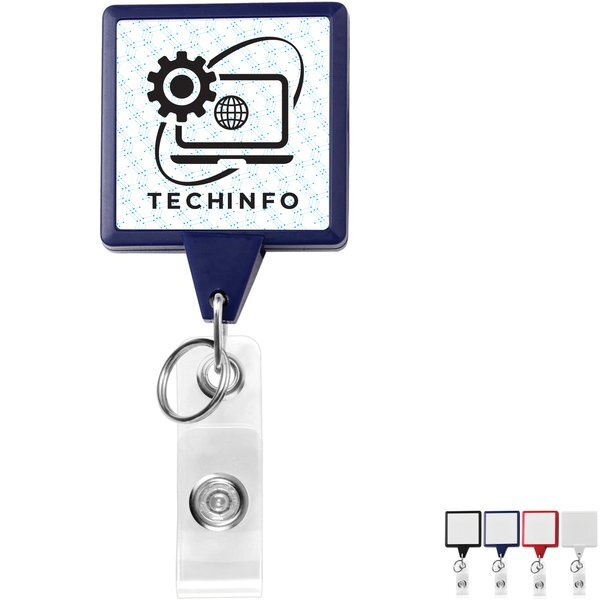 Square Dual Back Badge Reel