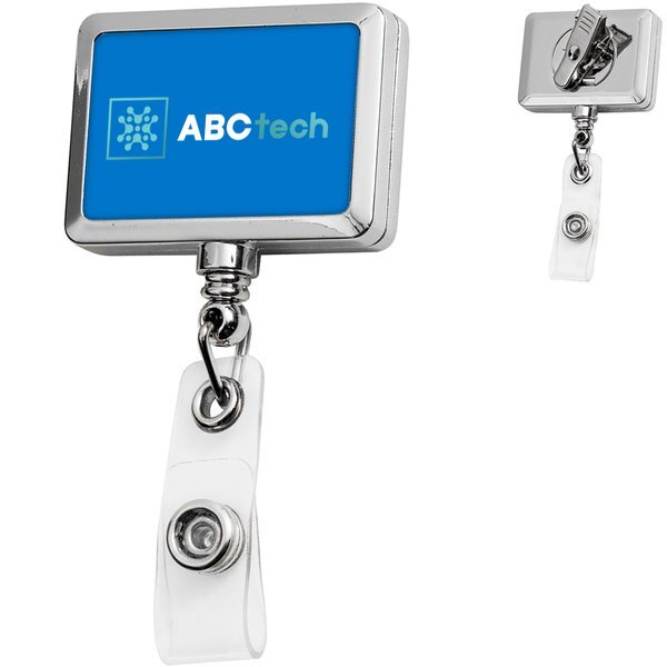 Chrome Jumbo Rectangle Badge Reel