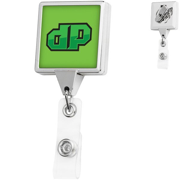 Chrome Jumbo Square Badge Reel