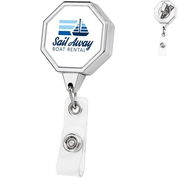 Chrome Jumbo Octagon Badge Reel