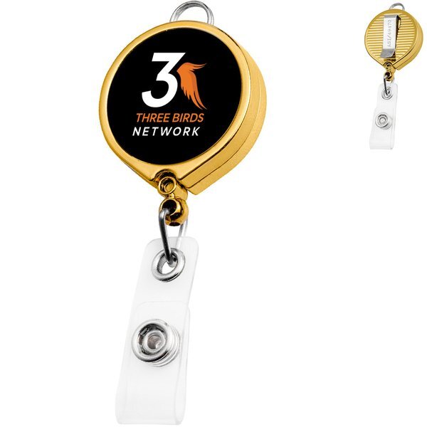 Gold Large Face Badge Reel