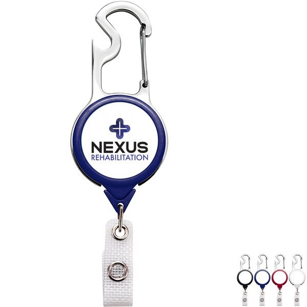 Carabiner Bottle Opener Badge Reel