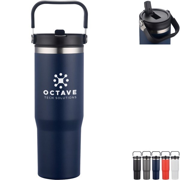 Oreno Stainless Steel & Polypropylene Travel Tumbler, 30oz.