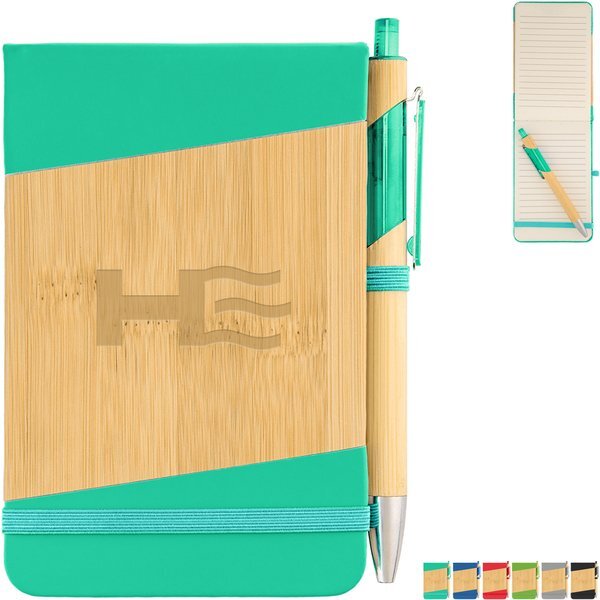 Bamboo Look Jotter & Pen Set