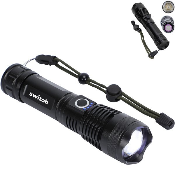 Best Buddy Tools® Zoom Rechargeable Aluminum Telescopic-Focus LED Flashlight