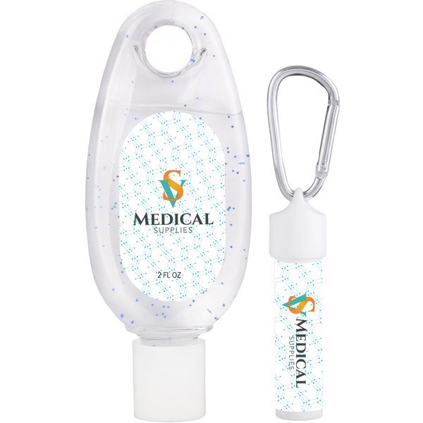 Moisturizing Hand Sanitizer & Lip Moisturizer Carabiner Kit