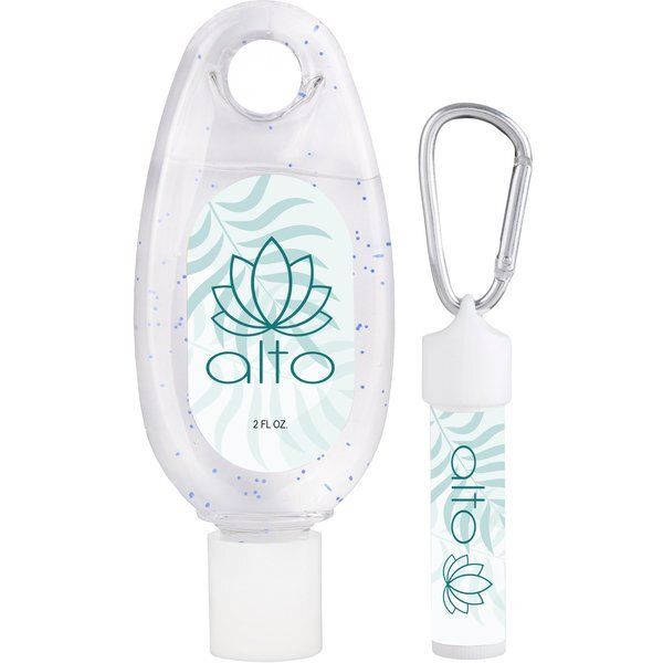 Moisturizing Sanitizer & Lip Moisturizer SPF15 Carabiner Kit