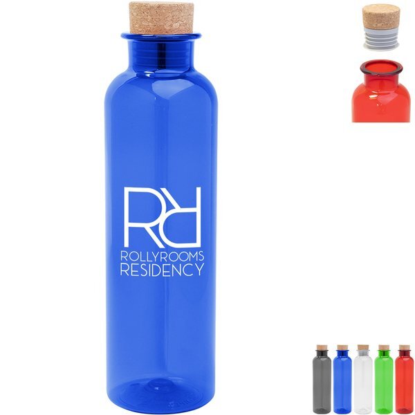 Maddie rPET Bottle w/ Cork Lid, 20oz.