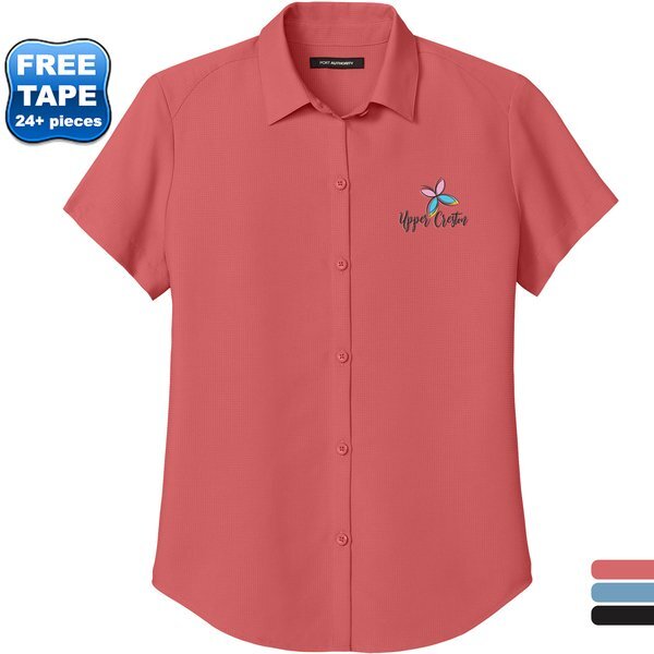 Port Authority® Short Sleeve Polyester UV Dockside Ladies' Shirt