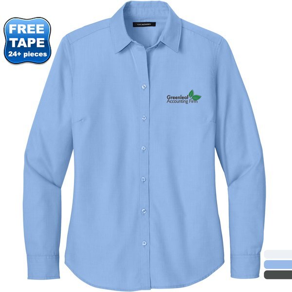 Port Authority® Long Sleeve Nailhead Cotton/Recycled Poly Easy Care Ladies' Shirt