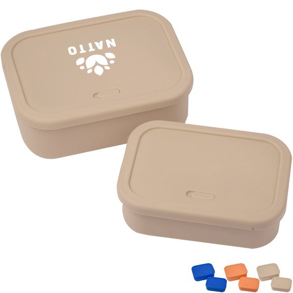 Silicone Food Storage Box with Air Valve Set, 24oz. & 44oz.