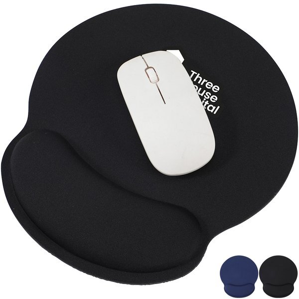 Crest Non-Slip Mouse Pad w/ Foam Wrist Rest