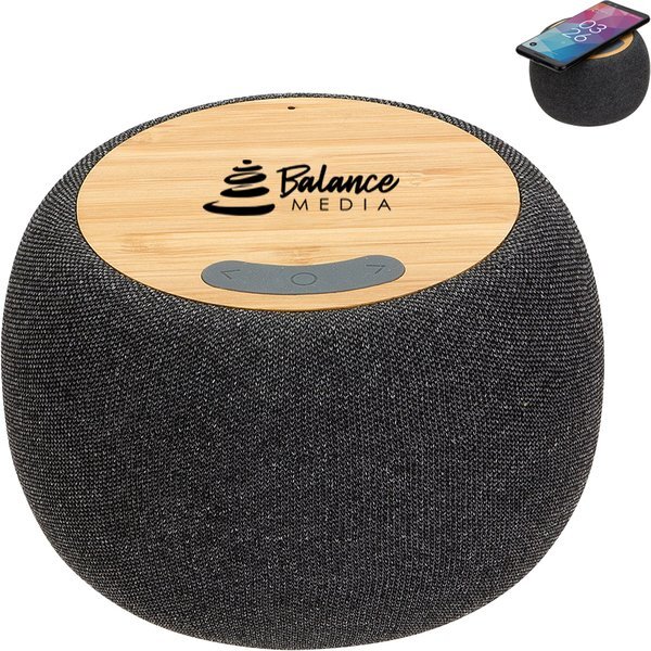 Empire Bamboo Wireless Speaker with 5W Wireless Charger