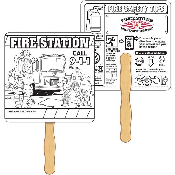 Fire Safety Coloring Hand Fan