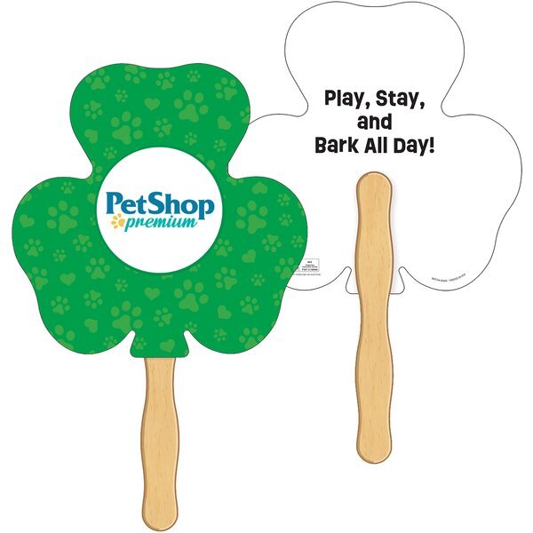 Shamrock Shaped Hand Fan