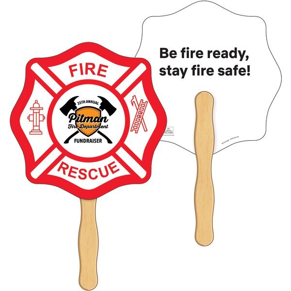 Fire Badge Shaped Hand Fan