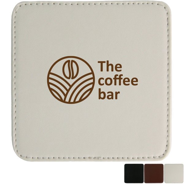 Faux Leather Square Coaster