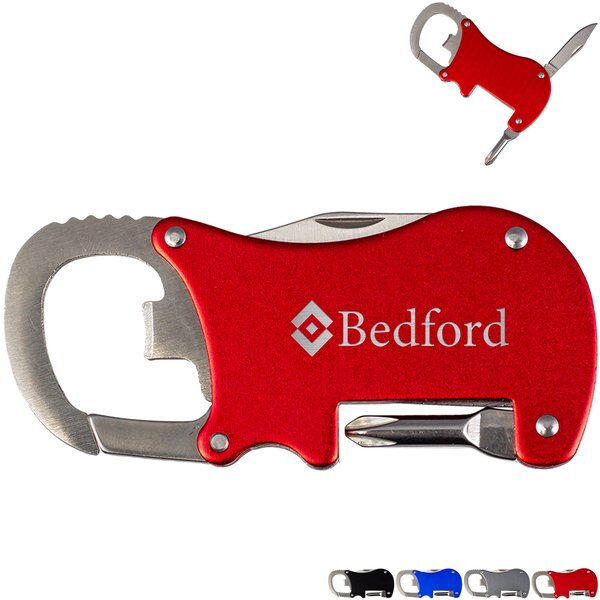 Bottle Opener Carabiner With Screwdriver & Knife