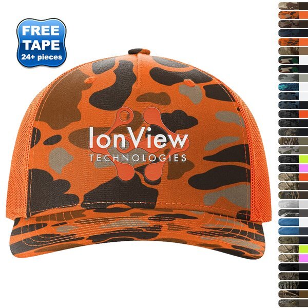 Richardson® Five-Panel Printed Structured Trucker Cap