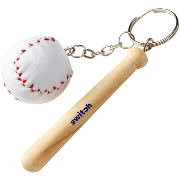 Baseball & Bat Keychain